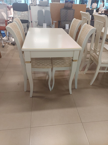 Деревянный стол Лорентайн слоновая кость / золото из шоурума 2